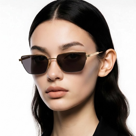 New Authentic Bottega Veneta Gold and Gray Sunglasses BV1107S 004 main image 5